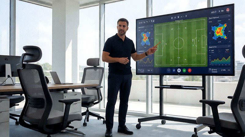 足球战术板与比赛数据分析场景